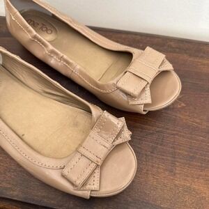 Y2K Peeptoe patent leather ballet flat size 8.5